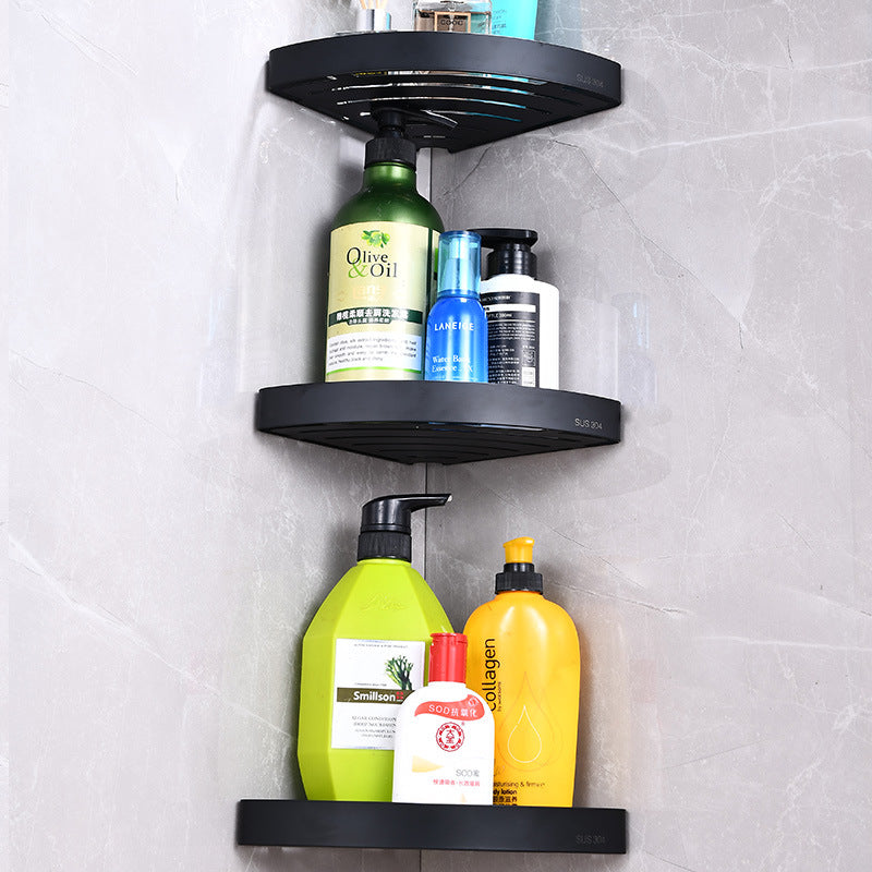 Punch-Free Bathroom Corner Shelf for Simple Organization