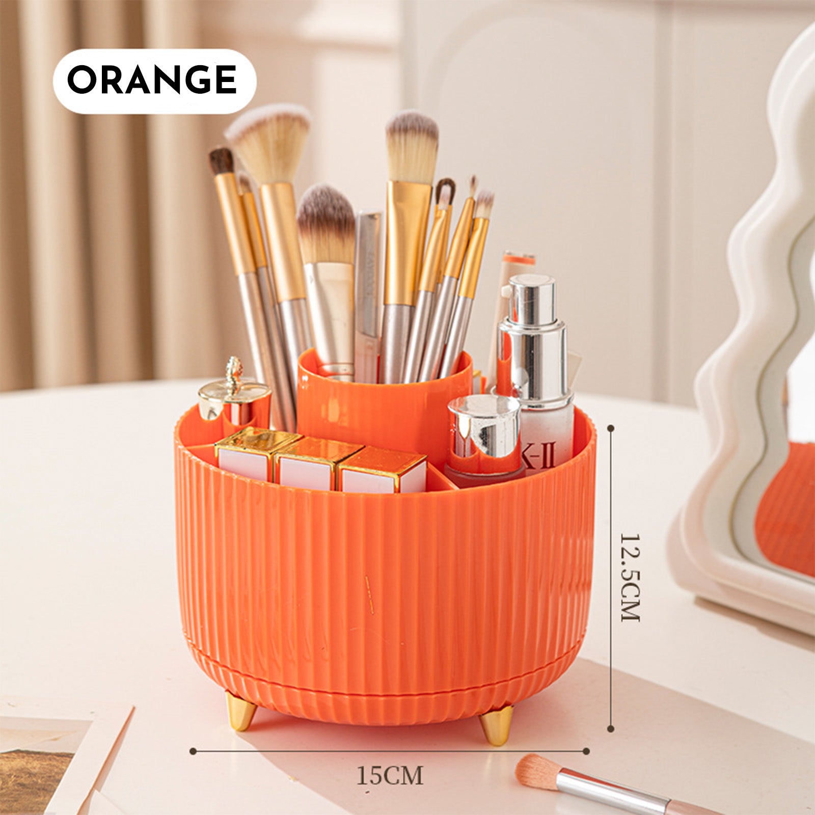 360° Beauty Organizer for Brushes, Skincare, and Cosmetic Storage