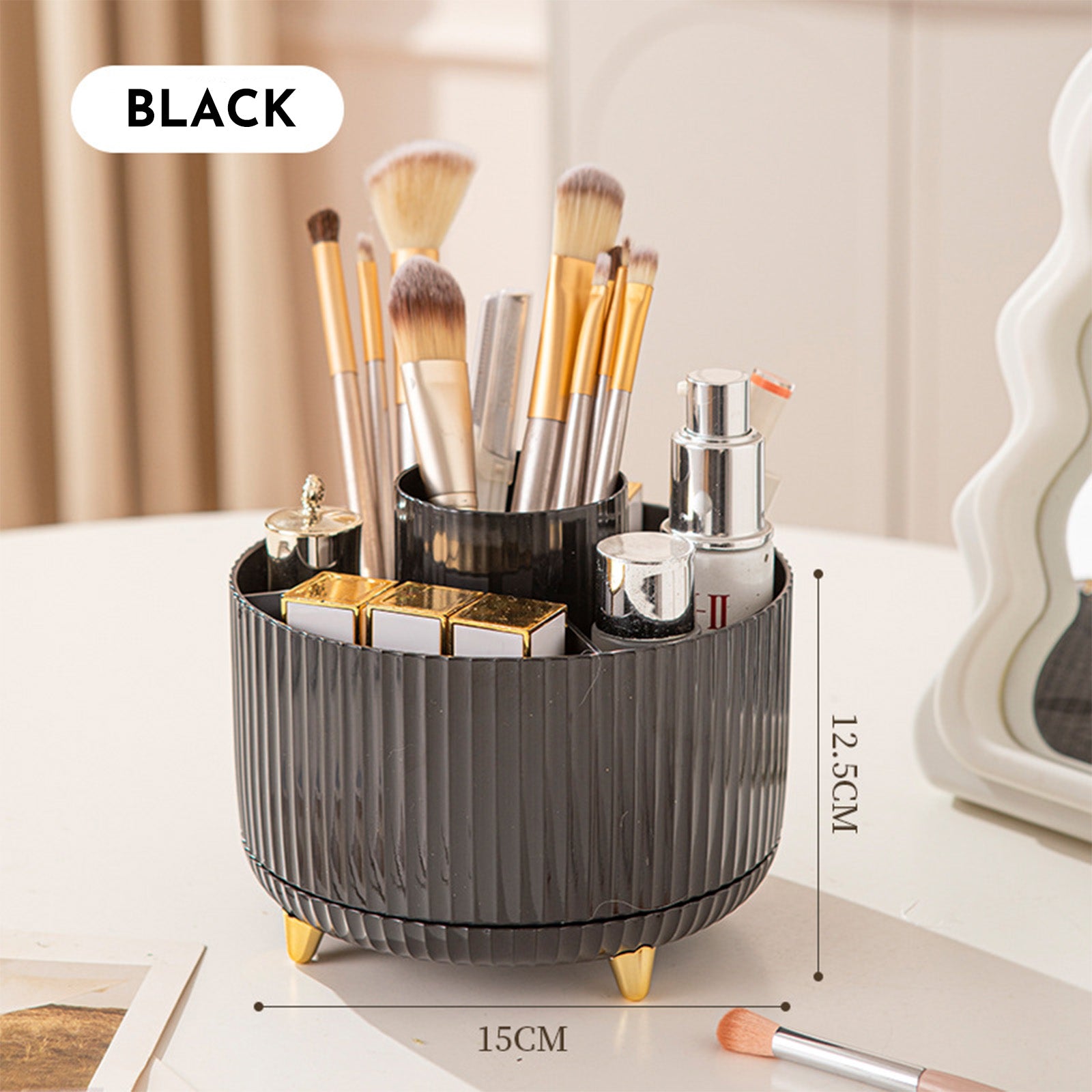 360° Beauty Organizer for Brushes, Skincare, and Cosmetic Storage