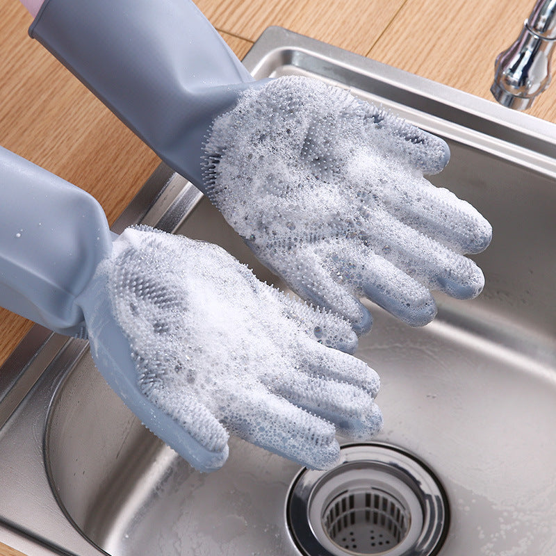 “Quick-Clean Silicone Magic Gloves for Stress-Free Washing”